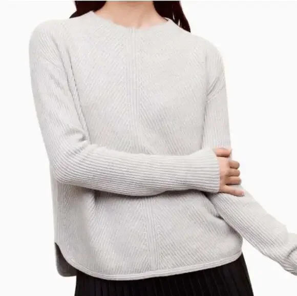 Babaton Chalmers Sweater Ivory Wool Linen Blend Ribbed Knit Size XS - Picture 6 of 6